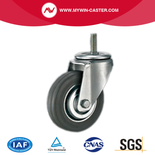Rigid Gray Rubber Metal Core Industrial Castor Wheel