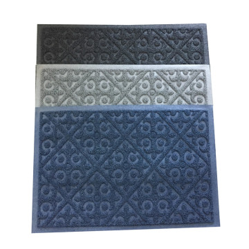 Waterproof PVC embossed design coil door mat