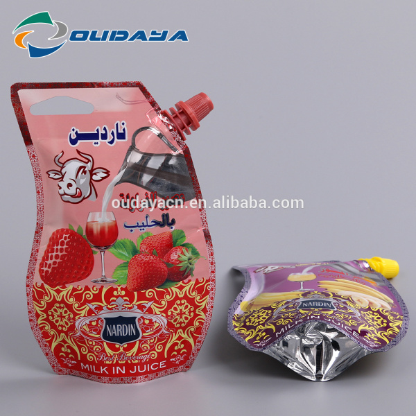 Flexible Plastic Customized Printing Shaped Juice Pouch