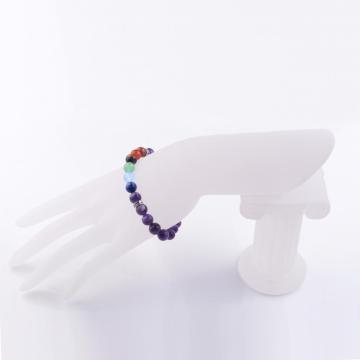 7 Chakra Healing Balance Charm Amethyst Bracelet Gem Reiki Prayer Stone