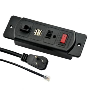 US Dual Power Outlets With Internet Ports&Phone Ports