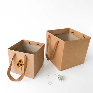 Kraft paper square florist gift package bag