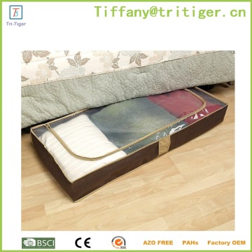 Bamboo fabric storage box for Clothes Quilt clear pvc zipper bag