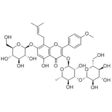 3-[(6-Deoxy-3-O-beta-D-glucopyranosyl-alpha-L-mannopyranosyl)oxy]-7-(beta-D-glucopyranosyloxy)-5-hydroxy-2-(4-methoxyphenyl)-8-(3-methyl-2-buten-1-yl)-4H-1-benzopyran-4-one CAS 140147-77-9