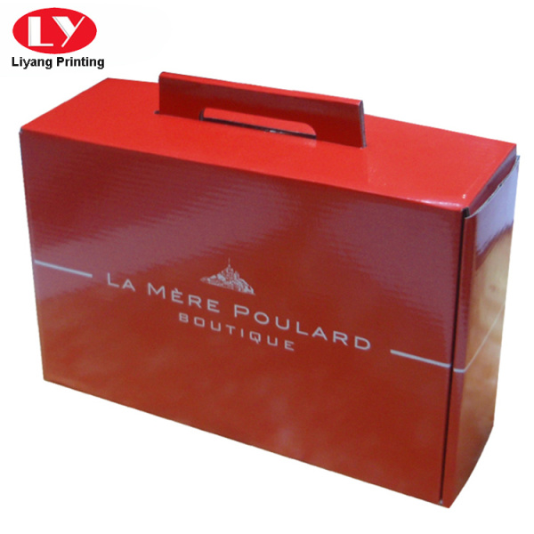 Custom printed corrugated food box with punch handle