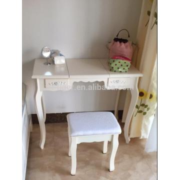 Modern solid wood bedroom furniture dressing table with stool