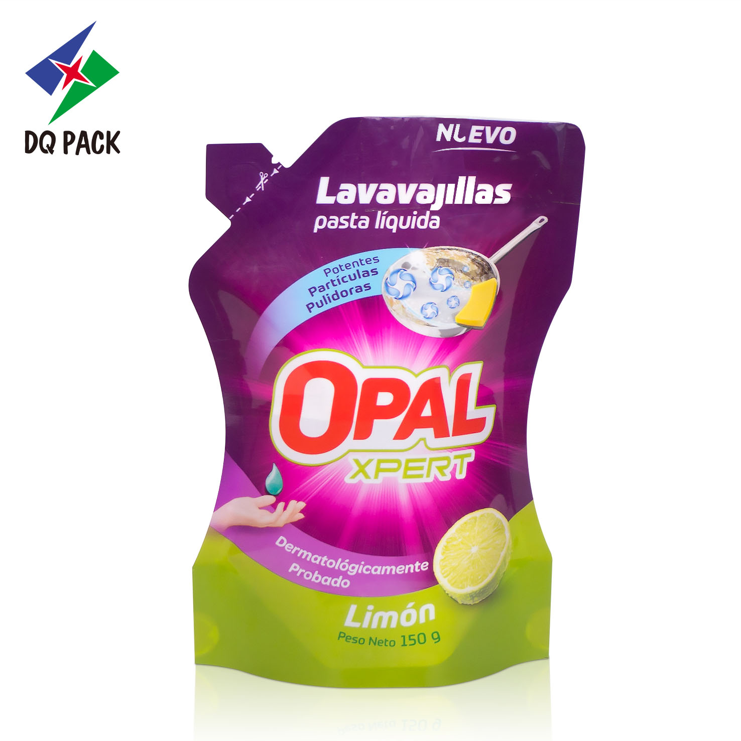 Liquid detergent stand up packaging bag