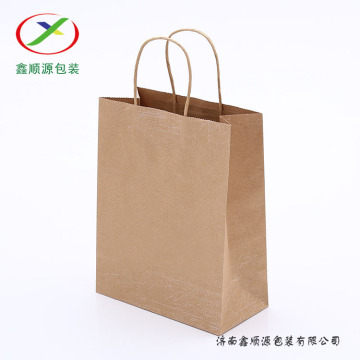 90gsm brown kraft paper shopping bag with handle