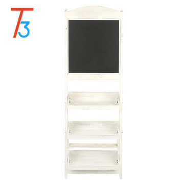 wooden flower stand blackboard with 3 display shelves