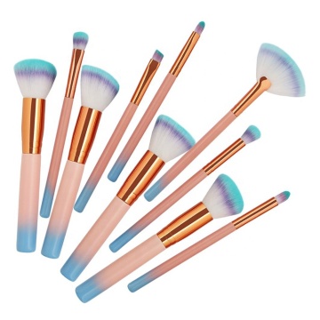 Orange Foundation and Eyeshadow Makeup Brush Set