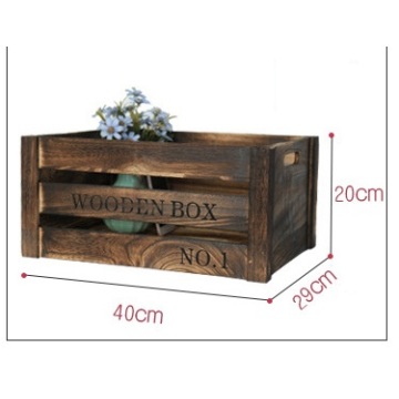 Distressed finish Wood Nesting Box/ Rustic Storage Crates Set for flower pot