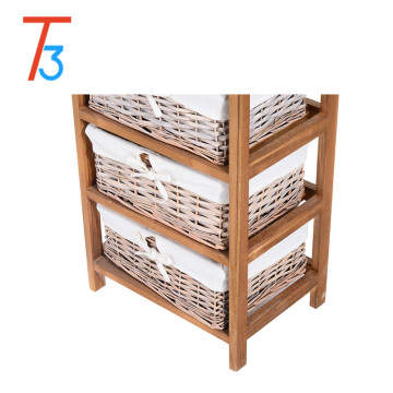 multi drawer Paulownia wooden dressing storage cabinet