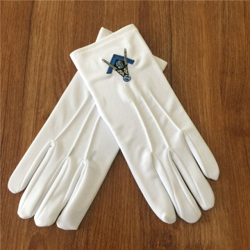 Masonic Glove With Embroidery Patch