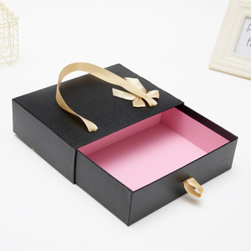Custom black gift sliding packaging box