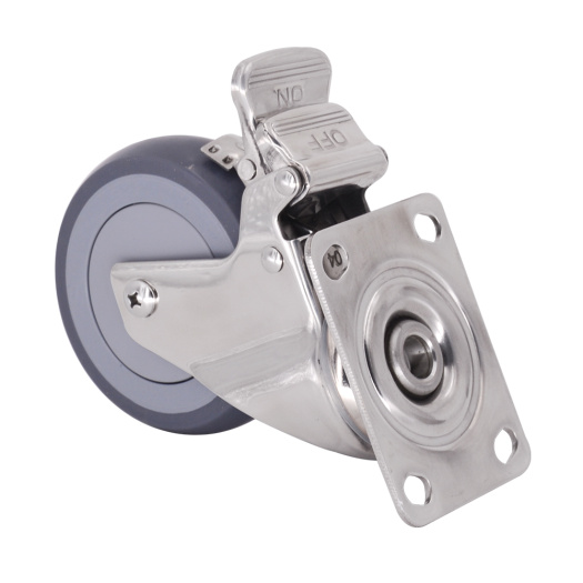 Stainless Steel 4 Inch TPR Caster With Brake