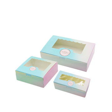 Gradient ramp bakery boxes with window