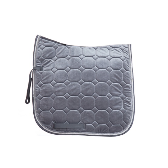 High quality velour quilted saddle pad with cord