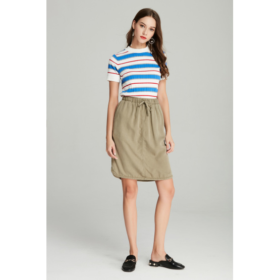 casual tencel mid length A shape women's skirt