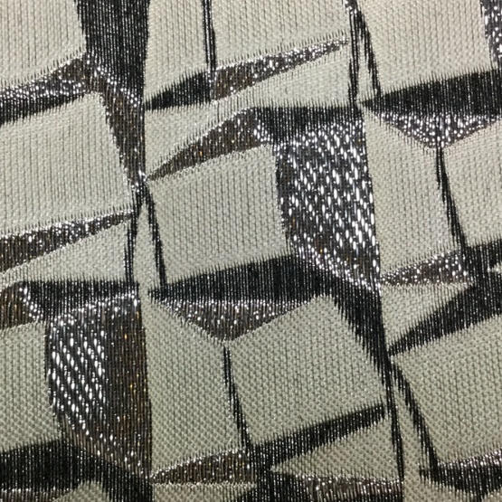 Vantage Gray Black Jacquard Brocade Fabric