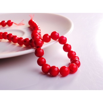 8MM Round Red Coral Gemstone Beads for DIY Jewelry