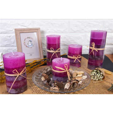 Colored Unscented Rustic Pillar Candles