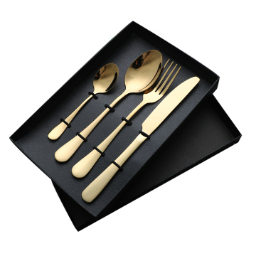 Restaurant flatware set stainless steel gold cutlery
