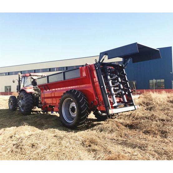 Agricultural tractor fertilizer distributor