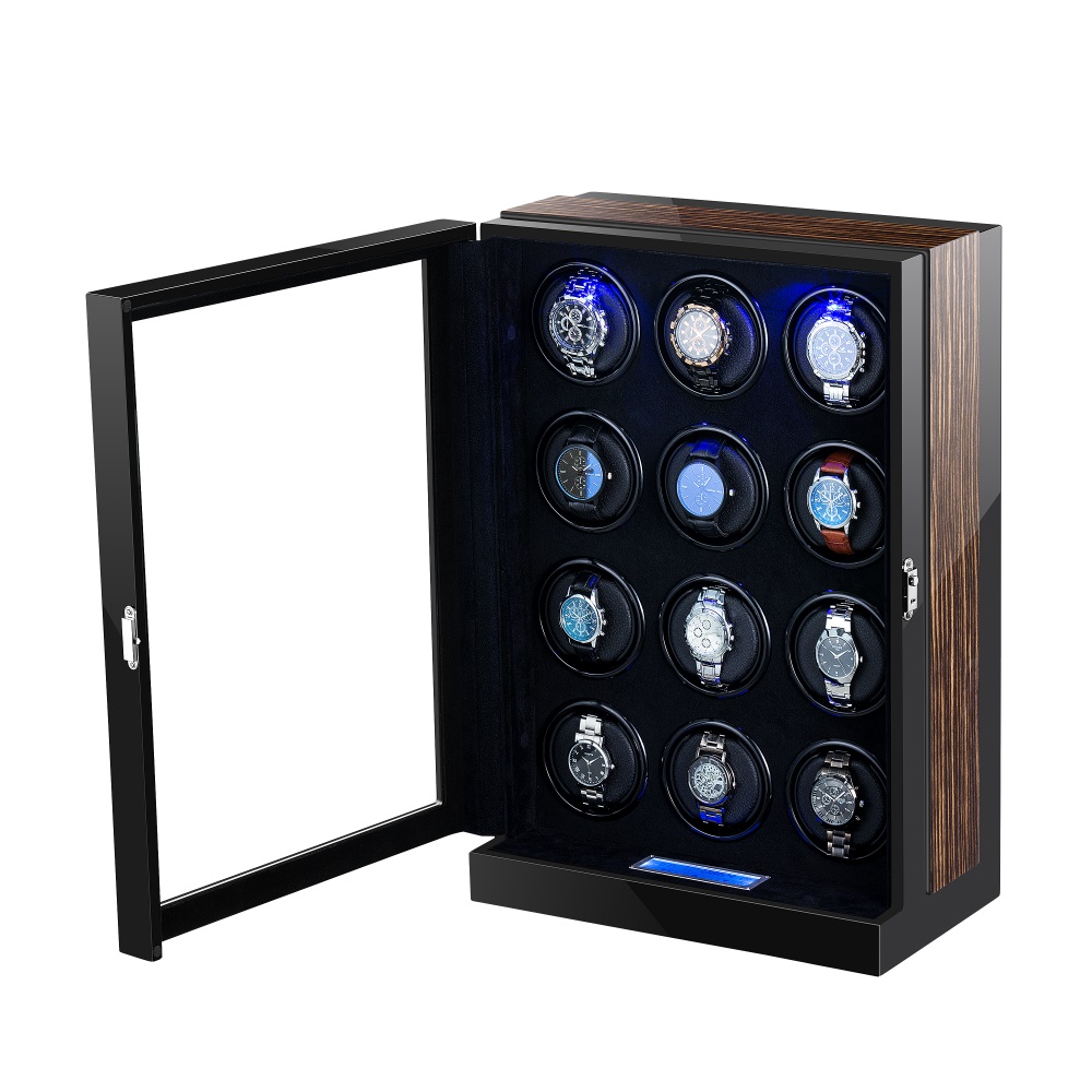 Tweleve Rotors Watch Winder With LED Light