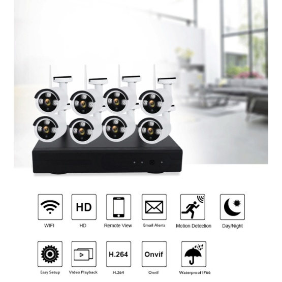 Wireless NVR WIFI CCTV System 8CH