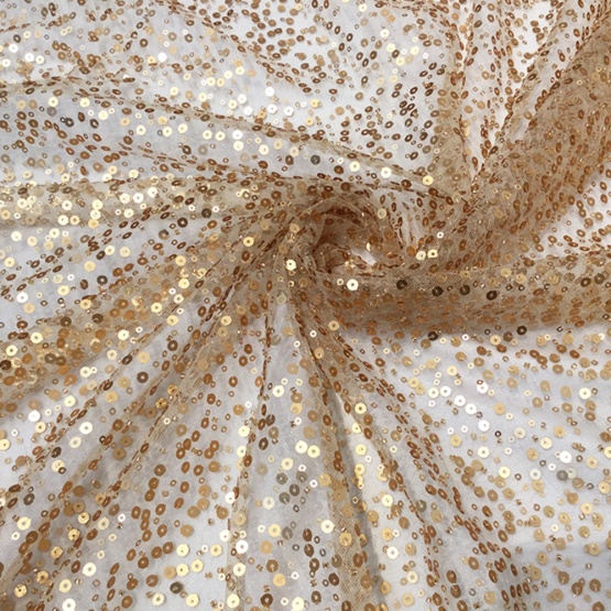 Gold Metallic Sequin Embroidery Lace