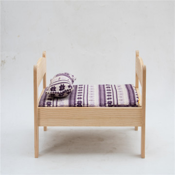 Natural wood handmade pet recliner accessories pet dog bed