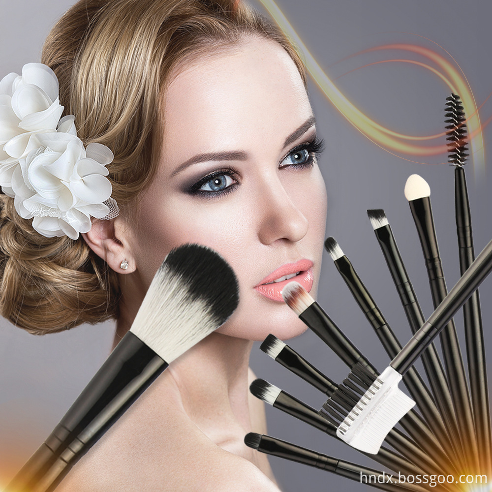 10 Piece Travel Makeup Brushes Set 