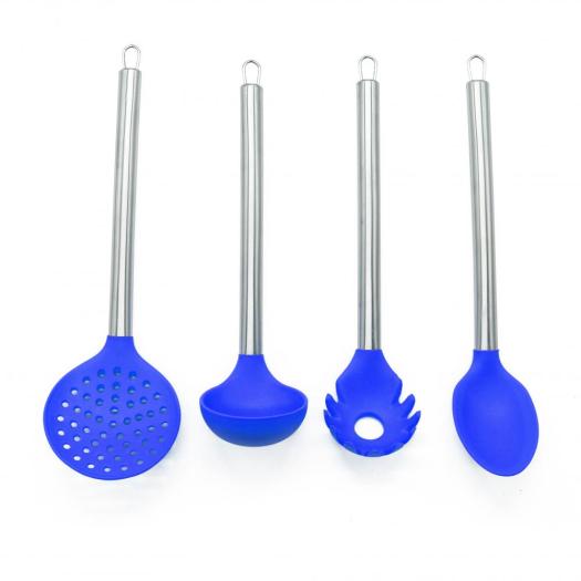 kitchen utensils silicone set stainless steel handle