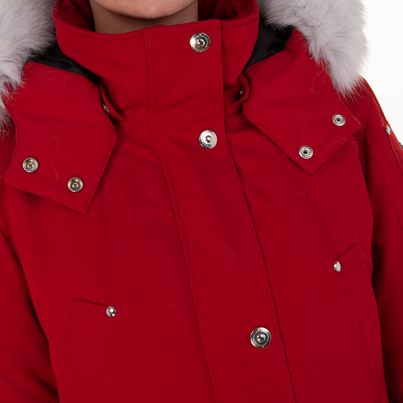 Fashionable red down jacket