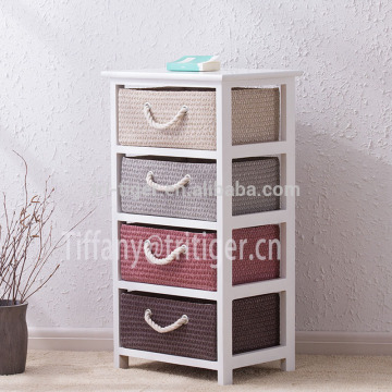 Furniture paulownia Wooden Drawers Side Table