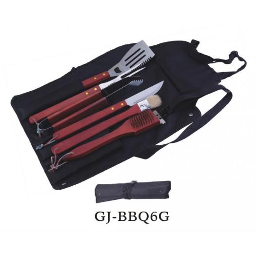 Stainless Steel BBQ Tools with Wood Handles