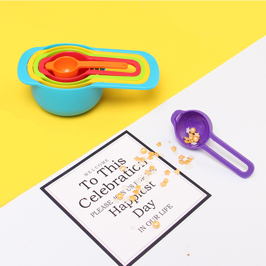 colorful plastic measuring spoon set of 6