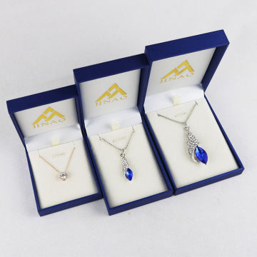 Blue Paper Plastic Jewelry Box for Necklace