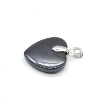 Wholesale Fashion Jewelry Black Hematite Heart-shaped Pendant with 9 Findings Clasp