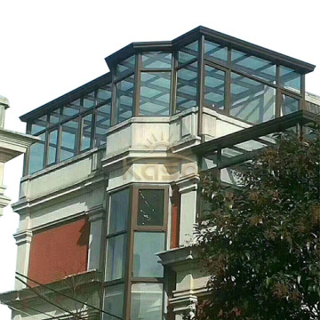 Wall Mounted Sliding Glass Roof Veranda Aluminum Sunroom
