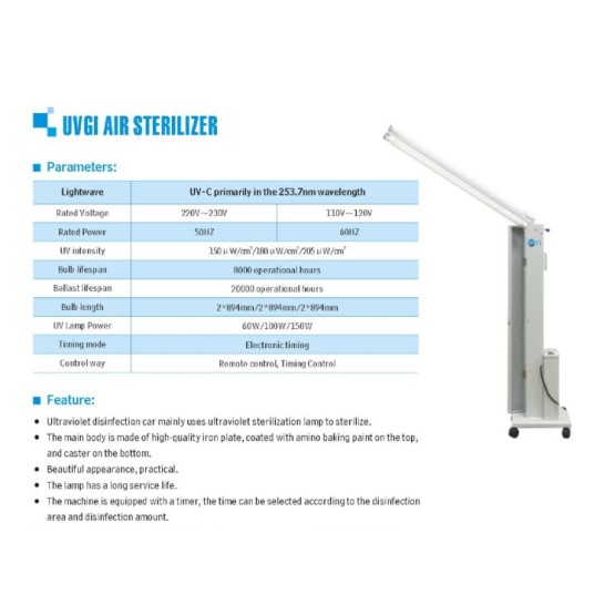 uv Photooxidation lamp for air purify