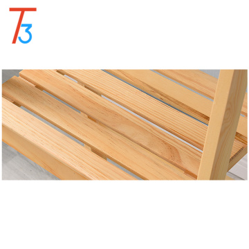 Tri-tiger rustic folding wood display wooden corner shelf