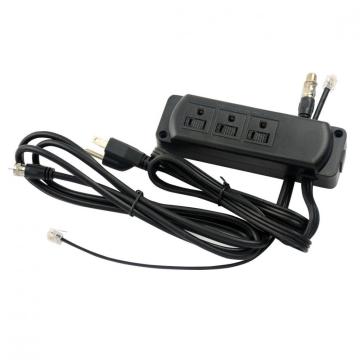 US 3-Outlets Power Unit Strip With Phone Ports