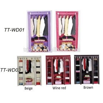 2 Door Non-wovenFolding Fabric Wardrobe Closet