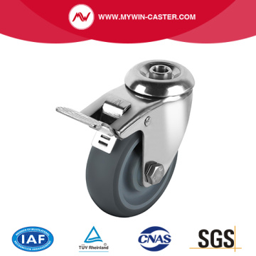 Hollow Kingpin Swivel TPR Caster With Brake