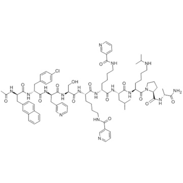 D-Alaninamide,N-acetyl-3-(2-naphthalenyl)-D-alanyl-4-chloro-D-phenylalanyl-3-(3-pyridinyl)-D-alanyl-L-seryl-N6-(3-pyridinylcarbonyl)-L-lysyl-N6-(3-pyridinylcarbonyl)-D-lysyl-L-leucyl-N6-(1-methylethyl)-L-lysyl-L-prolyl- CAS 112568-12-4