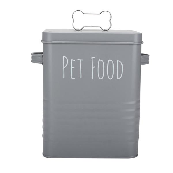 Grey Metal Pet Food Storage Container