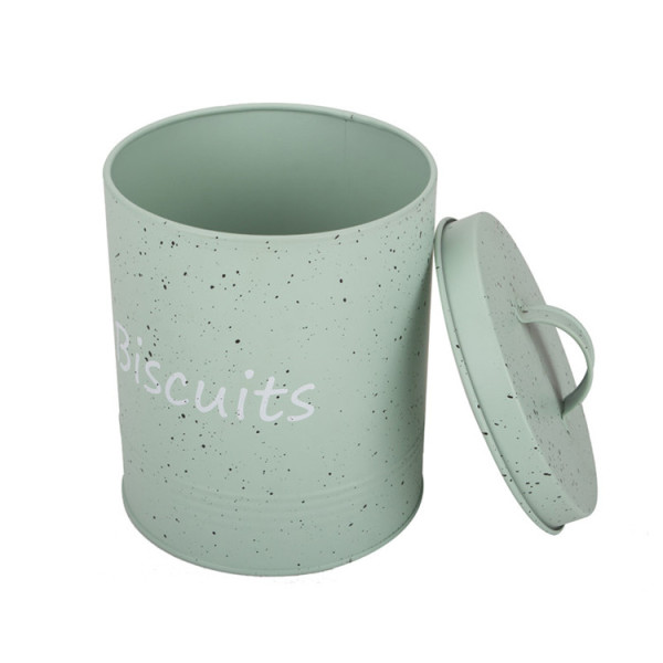 Harbour Housewares Metal Biscuit Tin - Cream