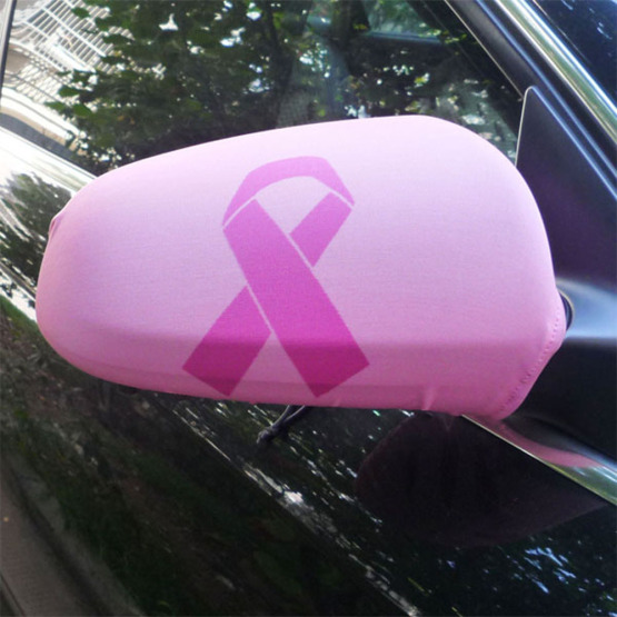 Knitted polyester Spandex Pink Ribbon Car Side Mirror Sock