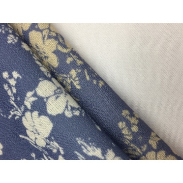 Polyester Linen Look Print Fabric